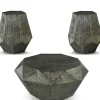 Coffee Tables-Kirkland's Home Black Hand-Stamped Iron 3-Pc. Table Set