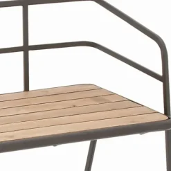 Benches & Ottomans-Kirkland's Home Black Iron And Wooden Seat Industrial Bench Black/Brown