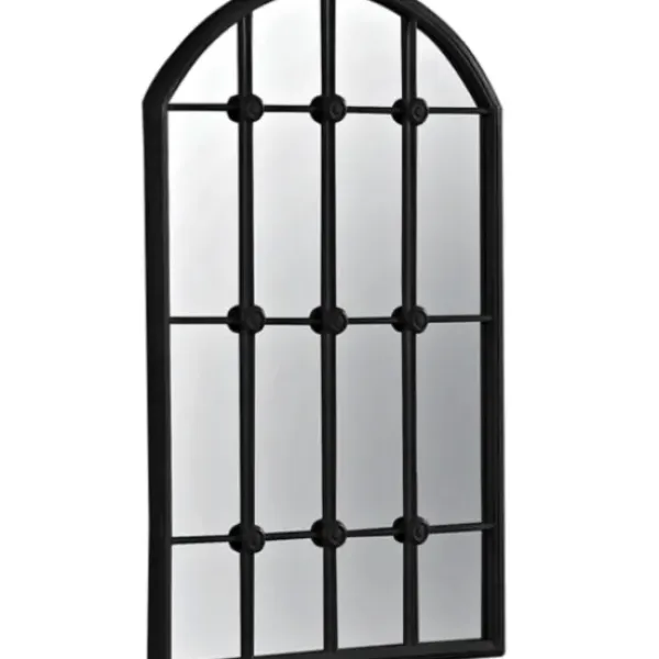 Decorative Mirrors-Kirkland's Home Black Iron Arched Windowpane Mirror