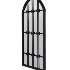 Decorative Mirrors-Kirkland's Home Black Iron Arched Windowpane Mirror