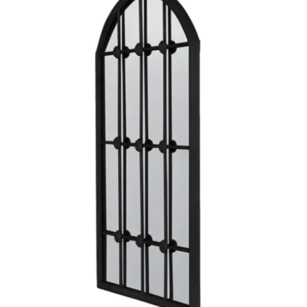 Decorative Mirrors-Kirkland's Home Black Iron Arched Windowpane Mirror