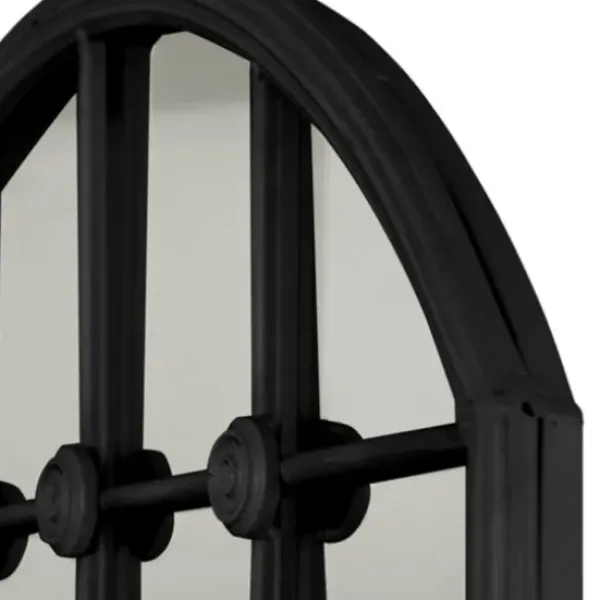 Decorative Mirrors-Kirkland's Home Black Iron Arched Windowpane Mirror