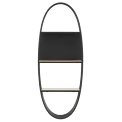 Shelves-Kirkland's Home Black Iron Oval Frame Wall Shelf