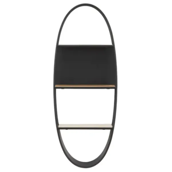 Shelves-Kirkland's Home Black Iron Oval Frame Wall Shelf