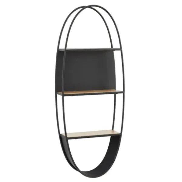 Shelves-Kirkland's Home Black Iron Oval Frame Wall Shelf