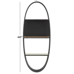 Shelves-Kirkland's Home Black Iron Oval Frame Wall Shelf