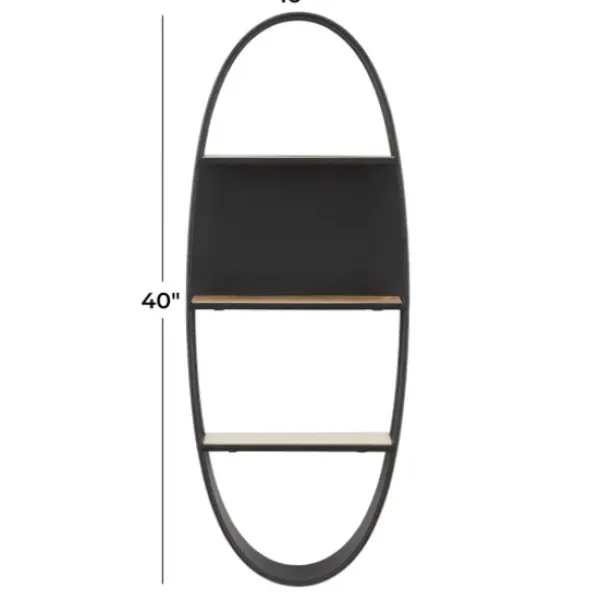 Shelves-Kirkland's Home Black Iron Oval Frame Wall Shelf