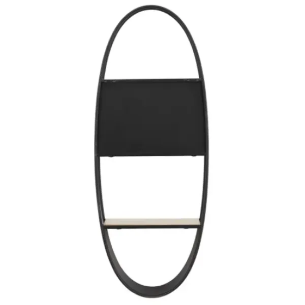 Shelves-Kirkland's Home Black Iron Oval Frame Wall Shelf