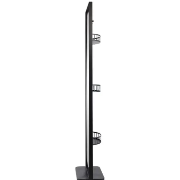 Full Length & Floor Mirrors-Kirkland's Home Black Iron Swivel Floor Mirror With Shelves