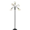 Floor Lamps-Kirkland's Home Black 5-Light Adjustable Tree Floor Lamp Black/White