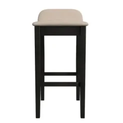 Bar Stools & Counter Height Stools-Kirkland's Home Black Lowback Padded Bar Stool Black/Tan