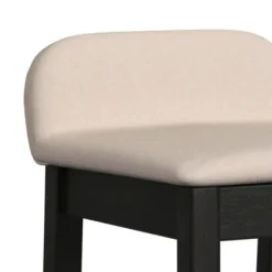 Bar Stools & Counter Height Stools-Kirkland's Home Black Lowback Padded Bar Stool Black/Tan