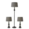 Table Lamps-Kirkland's Home Black Lucas 3-Pc. Table And Floor Lamp Set Gray