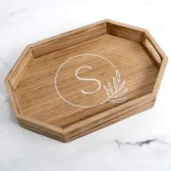 Decorative Trays-Kirkland's Home Black Metal And Light Wooden Stained Tray Gray/Black