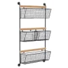 Wall Storage-Kirkland's Home Black Metal 4-Basket Wall Shelf