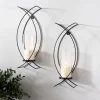 Sconces-Kirkland's Home Black Metal Crisscross Sconces, Set Of 2