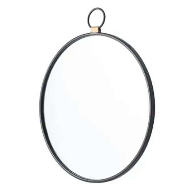 Decorative Mirrors-Kirkland's Home Black Metal Frame Round Loop Wall Mirror