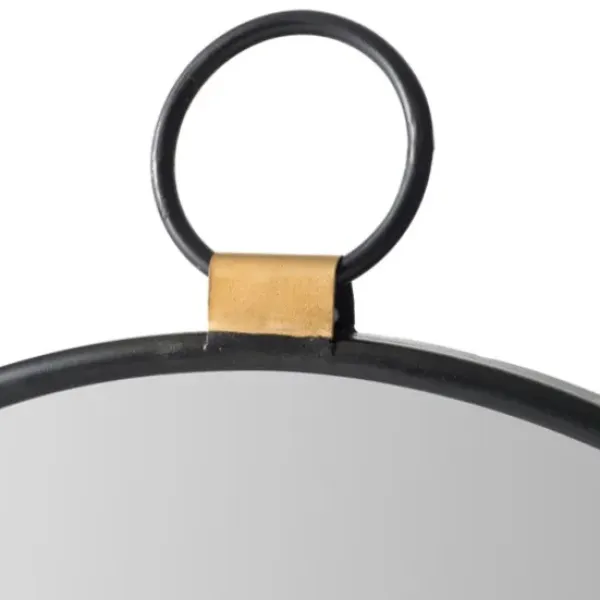 Decorative Mirrors-Kirkland's Home Black Metal Frame Round Loop Wall Mirror