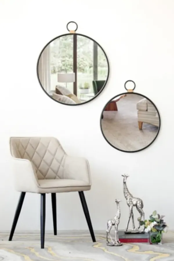Decorative Mirrors-Kirkland's Home Black Metal Frame Round Loop Wall Mirror