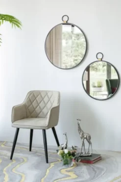 Decorative Mirrors-Kirkland's Home Black Metal Frame Round Loop Wall Mirror