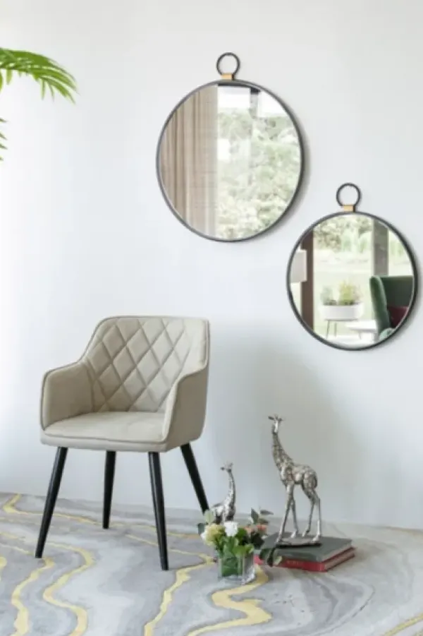 Decorative Mirrors-Kirkland's Home Black Metal Frame Round Loop Wall Mirror