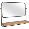 Decorative Mirrors-Kirkland's Home Black Metal Frame Wood Shelf Wall Mirror