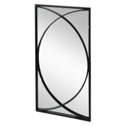 Decorative Mirrors-Kirkland's Home Black Metal Geometric Wall Mirrors, Set Of 3