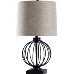 Table Lamps-Kirkland's Home Black Metal Globe Table Lamp Gray