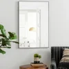 Decorative Mirrors-Kirkland's Home Black Metal Linear Mirror, 24X36