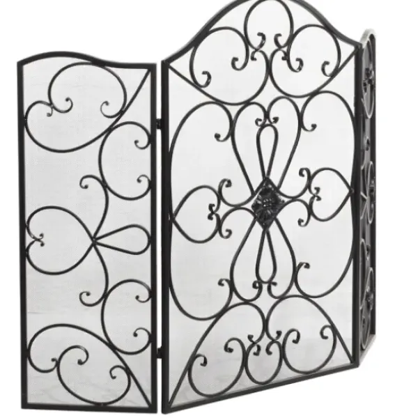 Fireplace Accessories-Kirkland's Home Black Metal Mesh Fireplace Screen