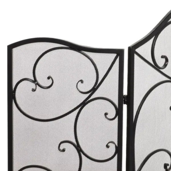 Fireplace Accessories-Kirkland's Home Black Metal Mesh Fireplace Screen