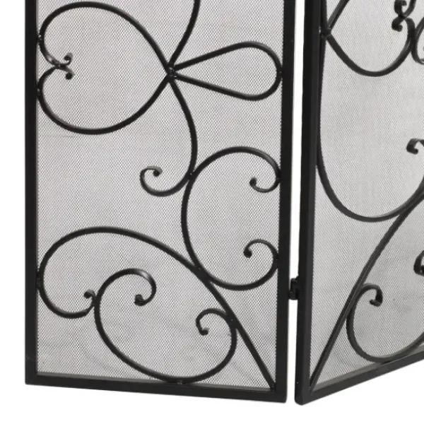 Fireplace Accessories-Kirkland's Home Black Metal Mesh Fireplace Screen