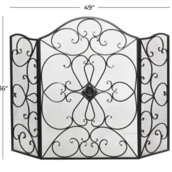 Fireplace Accessories-Kirkland's Home Black Metal Mesh Fireplace Screen