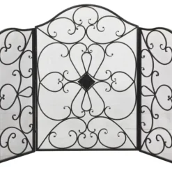 Fireplace Accessories-Kirkland's Home Black Metal Mesh Fireplace Screen