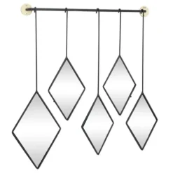 Decorative Mirrors-Kirkland's Home Black Metal Nova Hanging Wall Mirror