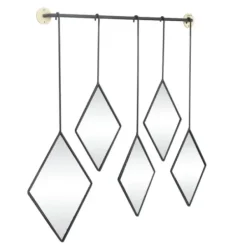 Decorative Mirrors-Kirkland's Home Black Metal Nova Hanging Wall Mirror
