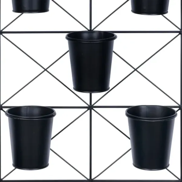 Wall Storage-Kirkland's Home Black Metal Panel 5-Pot Wall Planter
