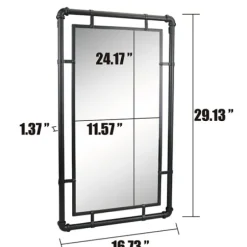 Decorative Mirrors-Kirkland's Home Black Metal Pipe Connected Mirror