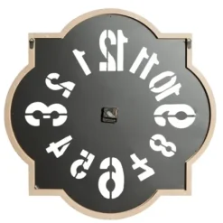 Clocks-Kirkland's Home Black Metal Quatrefoil Farmhouse Wall Clock