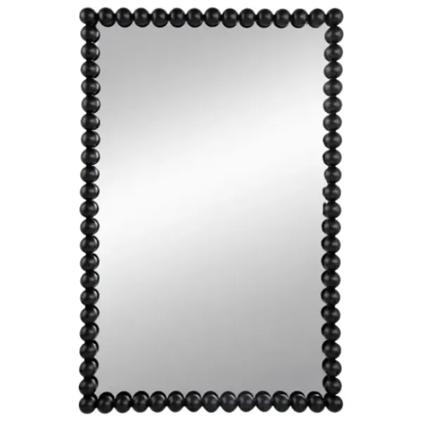 Decorative Mirrors-Kirkland's Home Black Metal Rectangle Beaded Wall Mirror