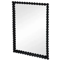 Decorative Mirrors-Kirkland's Home Black Metal Rectangle Beaded Wall Mirror