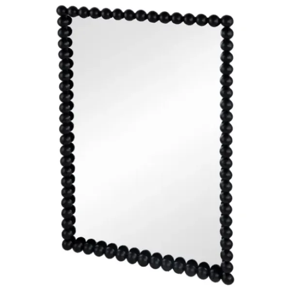 Decorative Mirrors-Kirkland's Home Black Metal Rectangle Beaded Wall Mirror