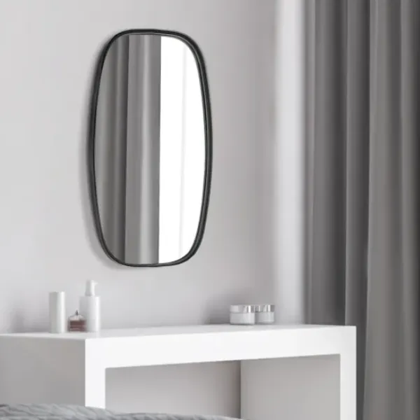 Decorative Mirrors-Kirkland's Home Black Metal Rectangular Wall Mirror, 18X31.5 In.