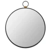 Decorative Mirrors-Kirkland's Home Black Metal Round Top Loop Wall Mirror