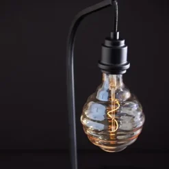 Table Lamps-Kirkland's Home Black Metal Textured Edison Table Lamp Gold