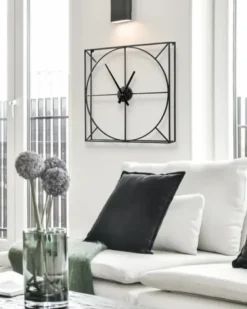 Clocks-Kirkland's Home Black Metal Willet Wall Clock