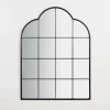 Decorative Mirrors-Kirkland's Home Black Metal Windowpane Arched Wall Mirror
