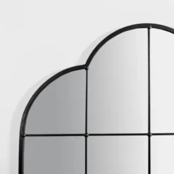 Decorative Mirrors-Kirkland's Home Black Metal Windowpane Arched Wall Mirror