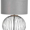 Table Lamps-Kirkland's Home Black Metal Wire Sphere Table Lamp Gray