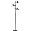 Floor Lamps-Kirkland's Home Black Metal Wood Accent Contemporary Floor Lamp